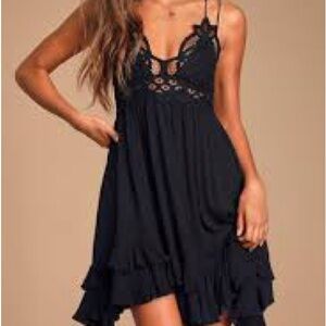 Free People Adella Mini Dress in Black